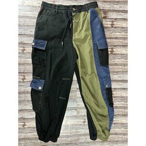 Feng Chen Wang Hybrid color block joggers pants size XL black multi